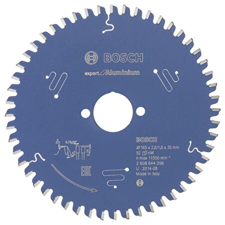 Bosch Alüminyum Kesme Testeresi 165*30 mm 52 Diş Expert 2608644096